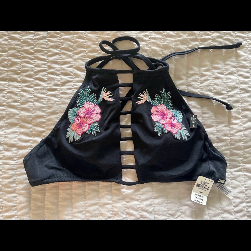 VS PINK black high neck bikini top NWT size small